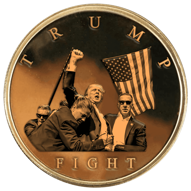 1 Coin Trump Fight Gold Coin maga trump