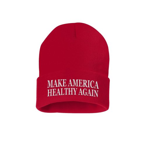 12 Inch Knit Hat / Red Make America Healthy Again Beanie maga trump