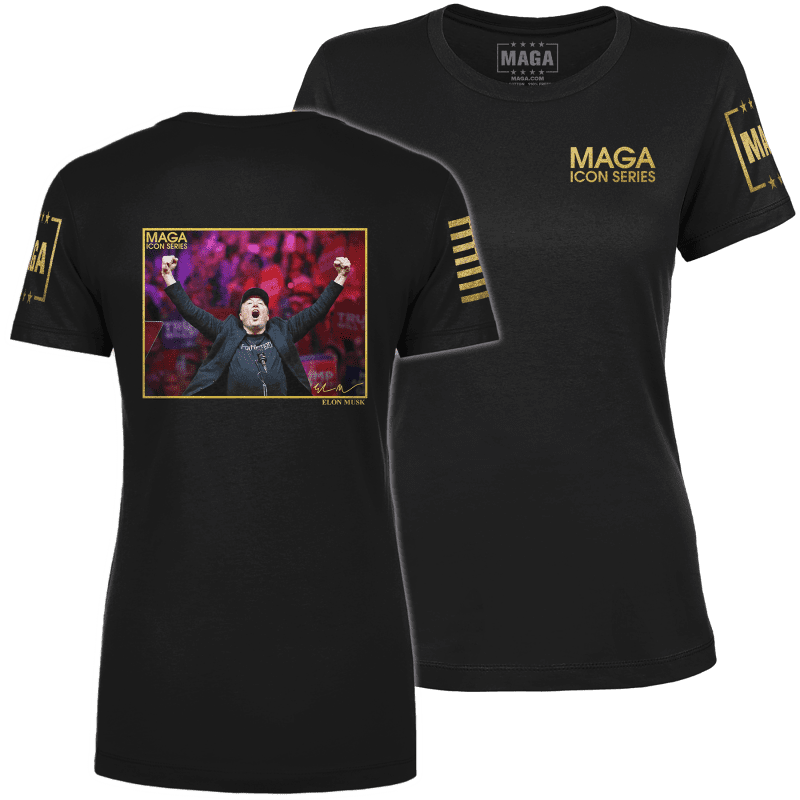 Icon Series Elon Muskladies tees black back to back