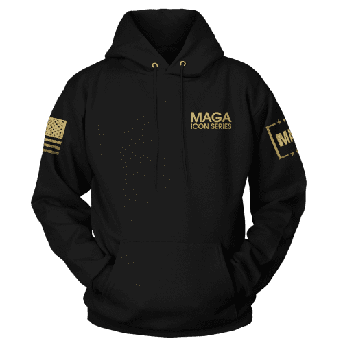 Icon Series Joe Rogan and Trump MENS HOODIE Black front d50c5cf8 c00a 4445 9aab 703bb2940ab7