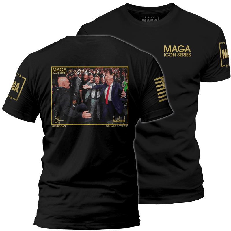 Icon Series Joe Rogan and Trump MENS TEE Black back to back 82a62803 71ba 4cfe 9f57 ba68e33cb92a