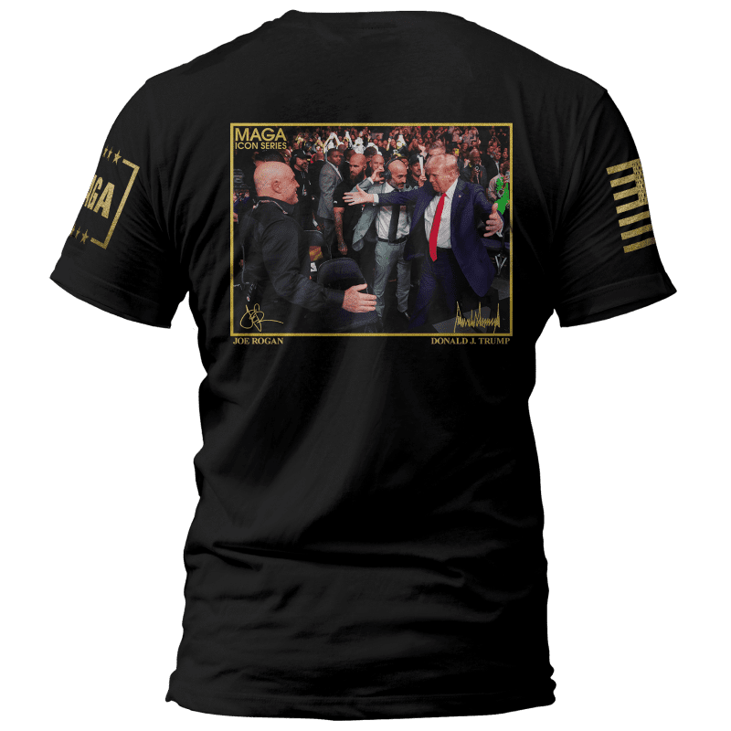 Icon Series Joe Rogan and Trump MENS TEE Black back ec932254 d077 404b 97fc 3030452c8080