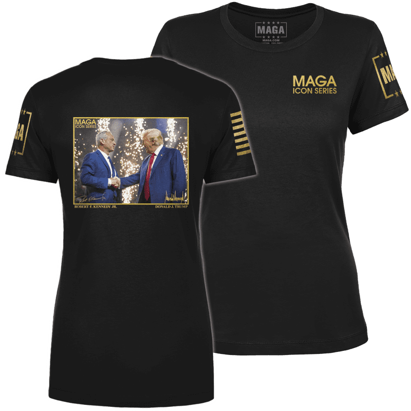 Icon Series RFK Jr. and Trumpladies tees black back to back