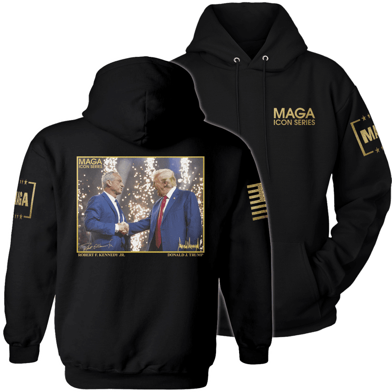 Icon Series RFK Jr. and Trumpmens hoodies black back to back e455d101 7245 4716 b9ad 2b37cd71d194