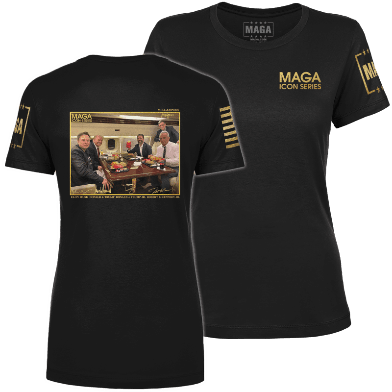 Icon Series Trump Feast LADIES TEE Black back to back