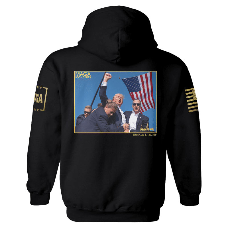 Icon Series Trump Fightmens hoodie back black 325d2c6e 1682 4447 84bf 4965028968bf