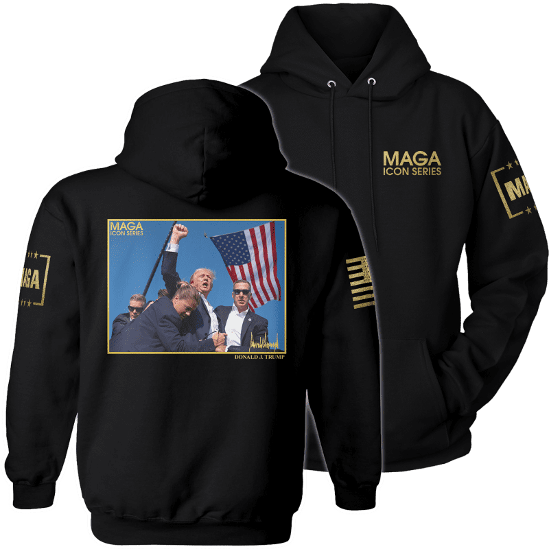 Icon Series Trump Fightmens hoodies black back to back 188b208c 8271 4d9b b8e2 3d60b75bdf95