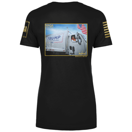 Icon Series Trump Garbage Truckladies tees back black