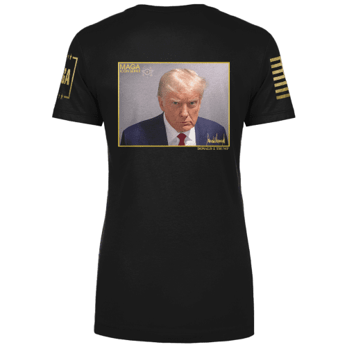 Icon Series Trump Mug Shotladies tees back black