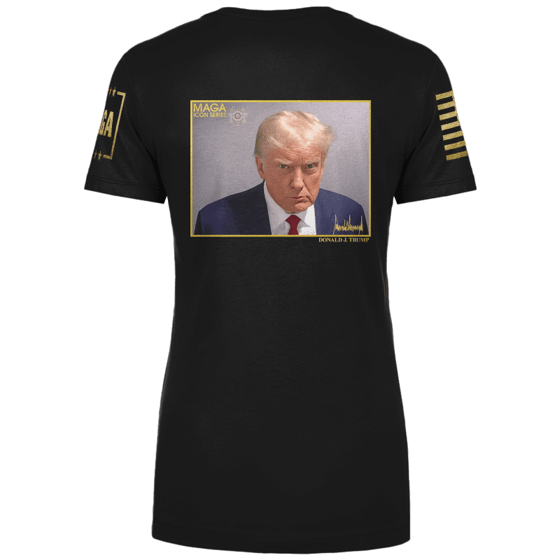 Icon Series Trump Mug Shotladies tees back black