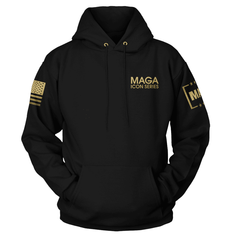 Icon Series Trump Mug Shotmens hoodie front black 68a1d31c f668 4655 b12d b190d9840485