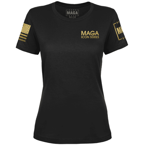 Icon Series Trump SpaceX Rocket Launch LADIES TEE Black front