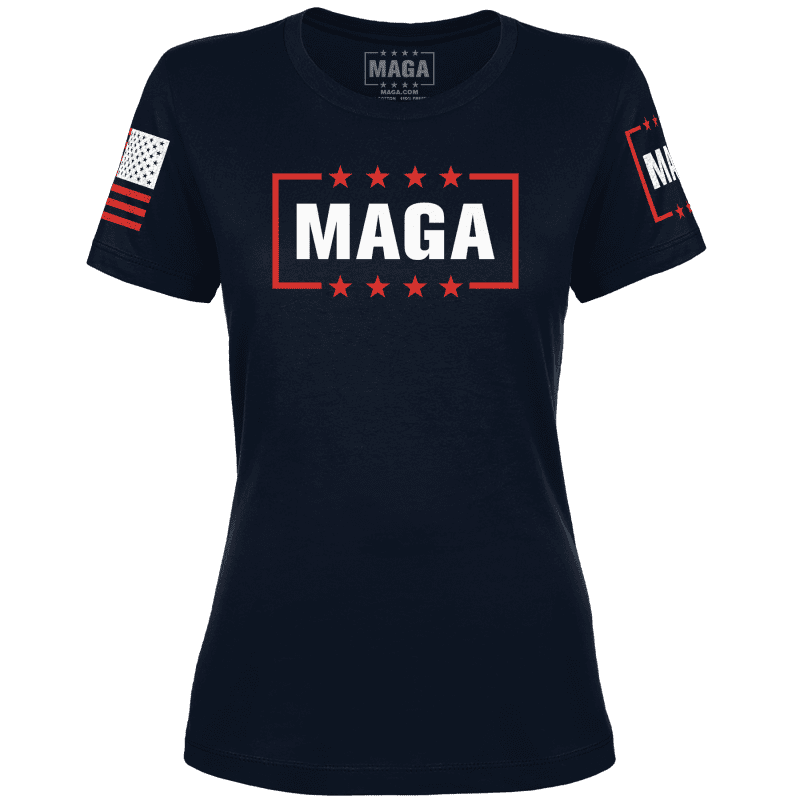 MAGA LOGO SHIRTladies tee navy