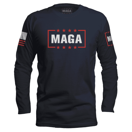 MAGA LOGO SHIRTmens long sleeves navy