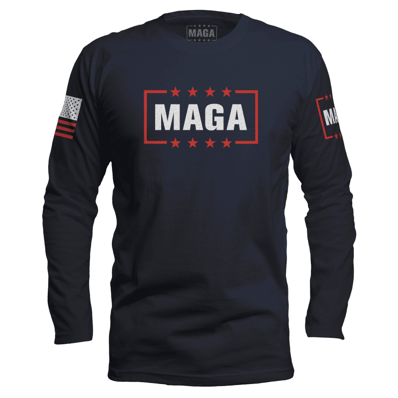 MAGA LOGO SHIRTmens long sleeves navy