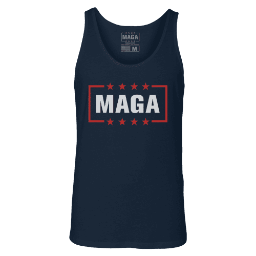 MAGA LOGO SHIRTmens tank navy