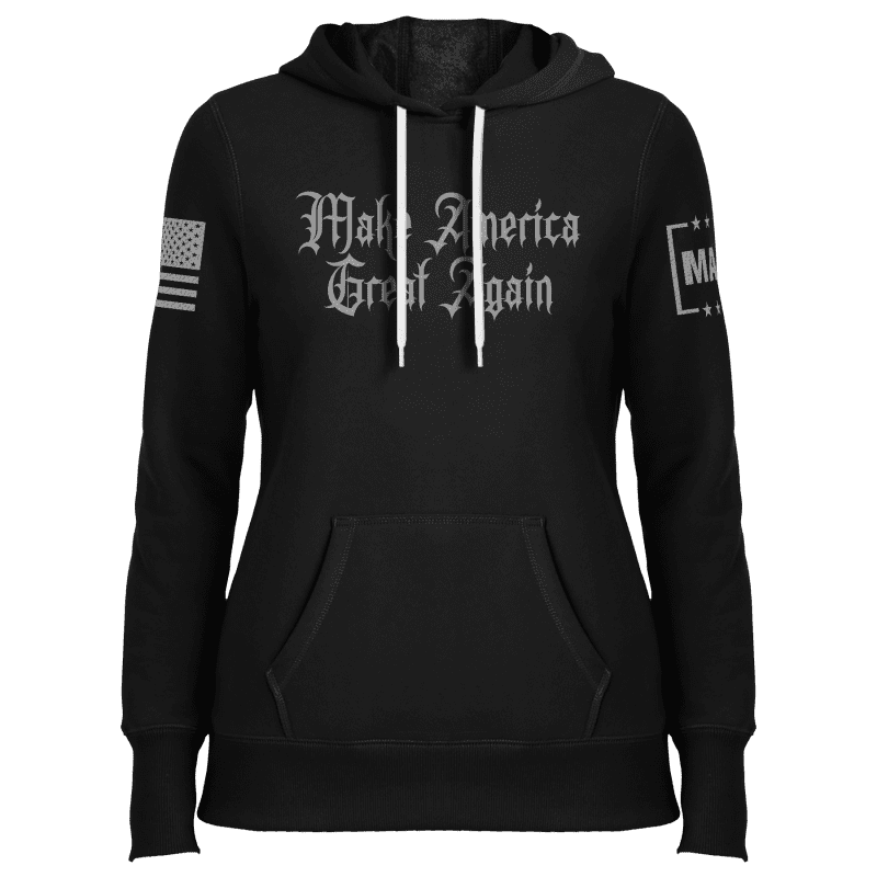 Make America Great Again Dark Gothic LADIES HOODIE Black front