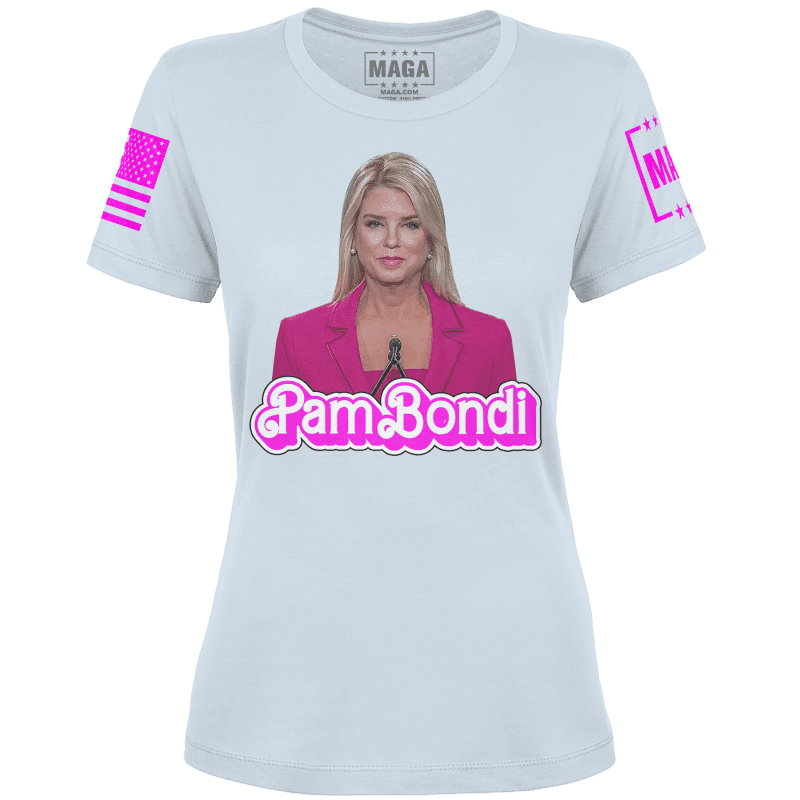 Pam Bondi v2ladies tee light blue