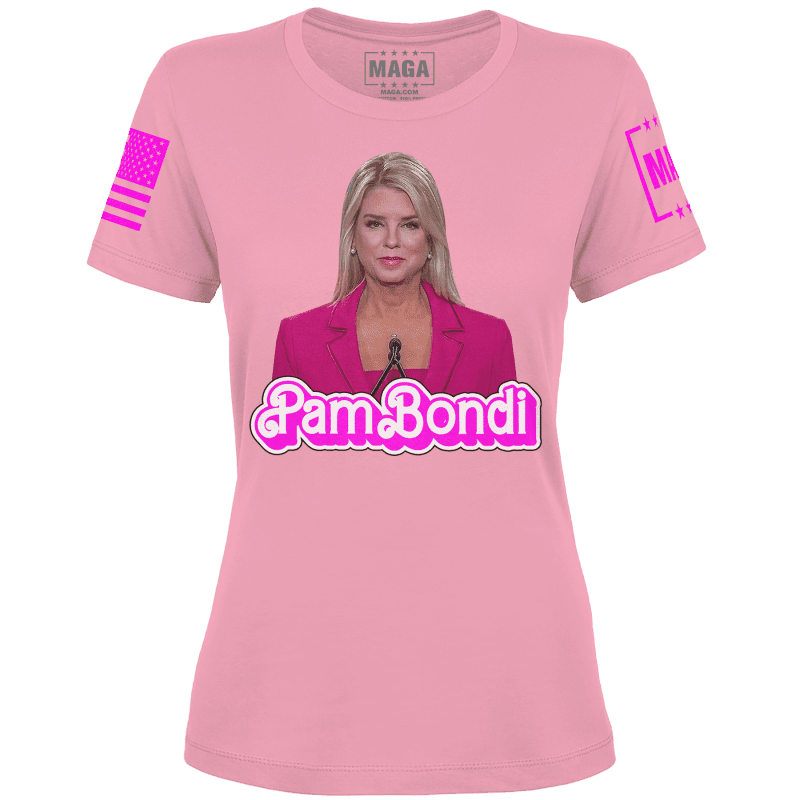 Pam Bondi v2ladies tee light pink