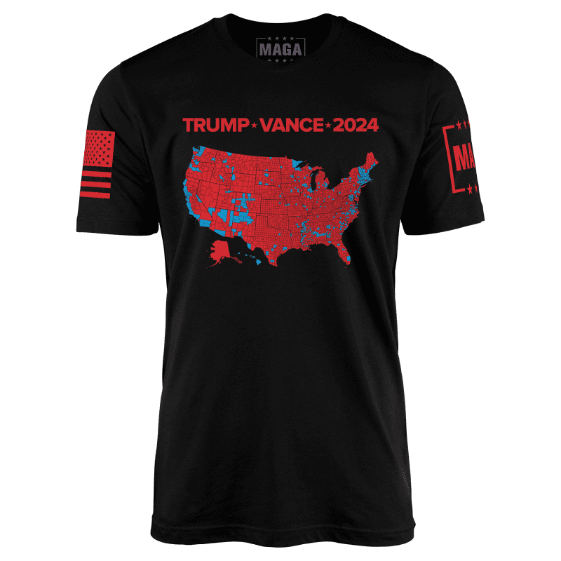 Trump Vance 2024 Electoral MapMens Tees activewear Augusta 790 black