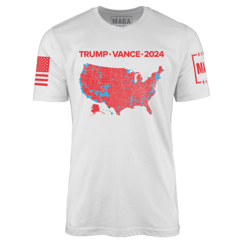 Trump Vance 2024 Electoral MapMens Tees activewear Augusta 790 white