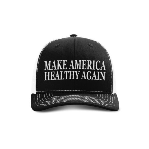 Adjustable Snapback Trucker Cap / Black/ White Make America Healthy Again Trucker Hat maga trump