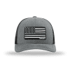 Adjustable Snapback Trucker Cap / Heather Grey/ Black Maga Thin Grey Line Flag Hat maga trump