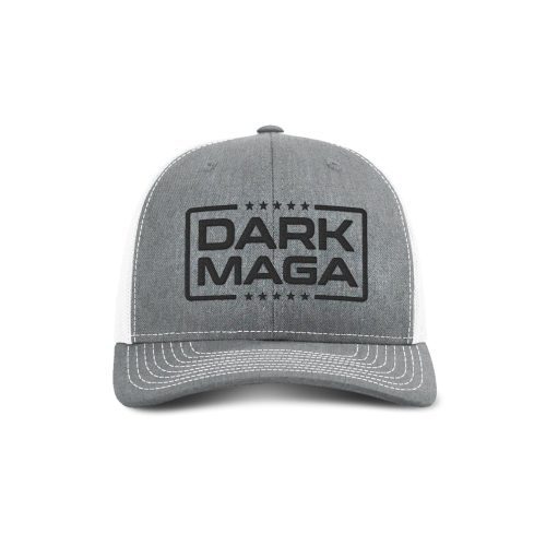 Adjustable Snapback Trucker Cap / Heather Grey/ White Dark MAGA V2 Trucker Hat maga trump