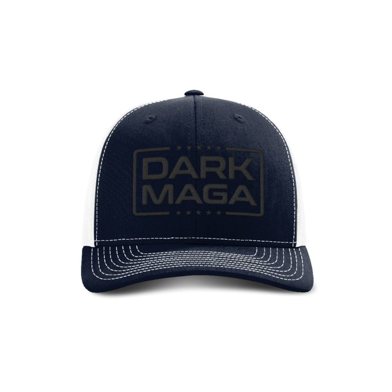 Adjustable Snapback Trucker Cap / Navy/ White Dark MAGA V2 Trucker Hat maga trump