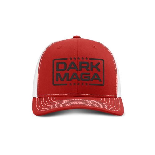 Adjustable Snapback Trucker Cap / Red/ White Dark MAGA V2 Trucker Hat maga trump