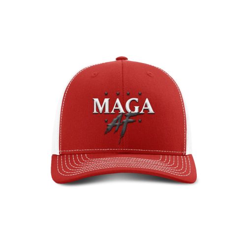 Adjustable Snapback Trucker Cap / Red/ White MAGA AF Trucker Hat maga trump