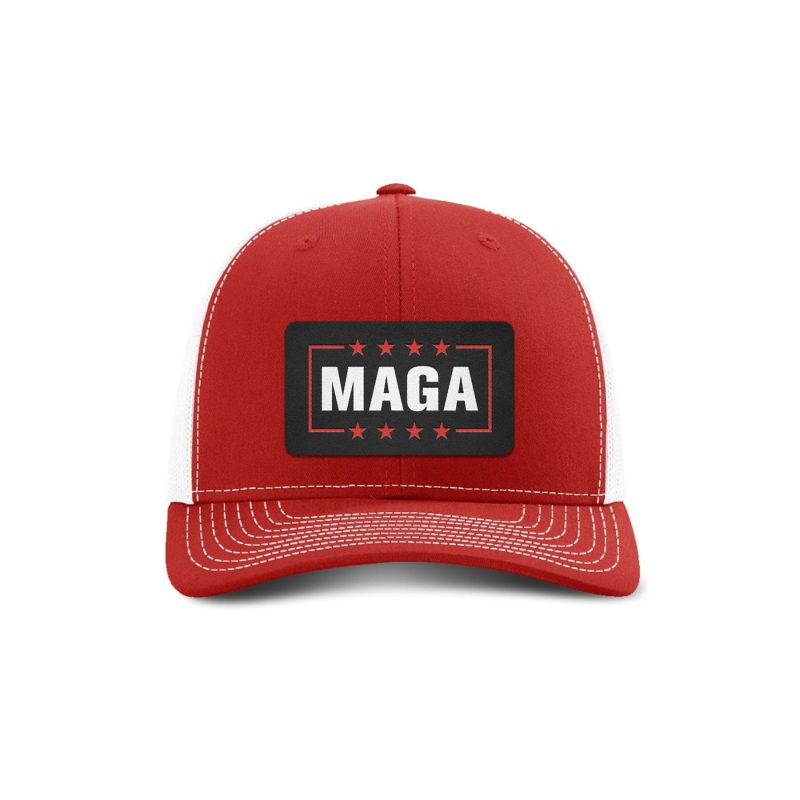 Adjustable Snapback Trucker Cap / Red/ White MAGA Patch Hat maga trump