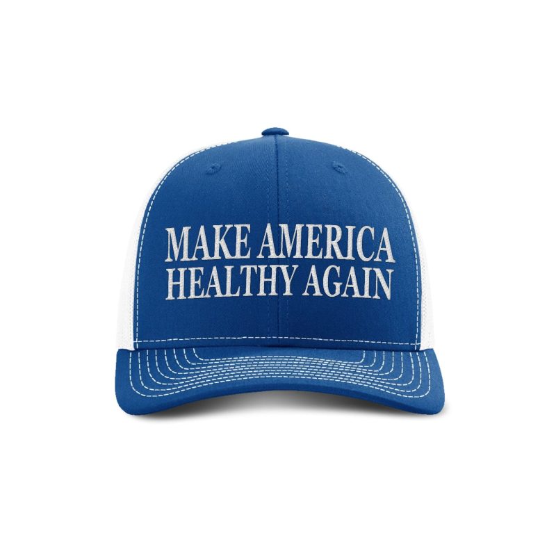 Adjustable Snapback Trucker Cap / Royal/ White Make America Healthy Again Trucker Hat maga trump