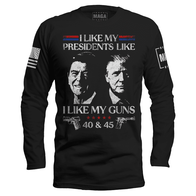 Black / S I Like My Presidents Long Sleeve maga trump