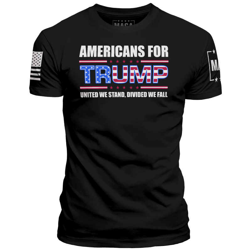 Black / XS Americans For Trump - United We Stand, Divided We Fall maga trump