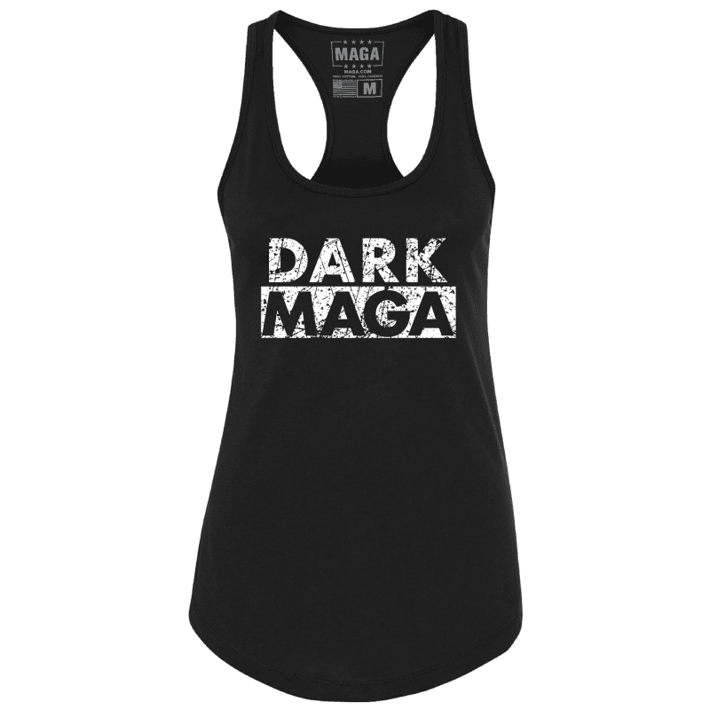 Black / XS Dark MAGA Racerback Tank Top maga trump