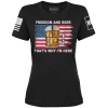 Black / XS Freedom And Beer Ladies Tee maga trump