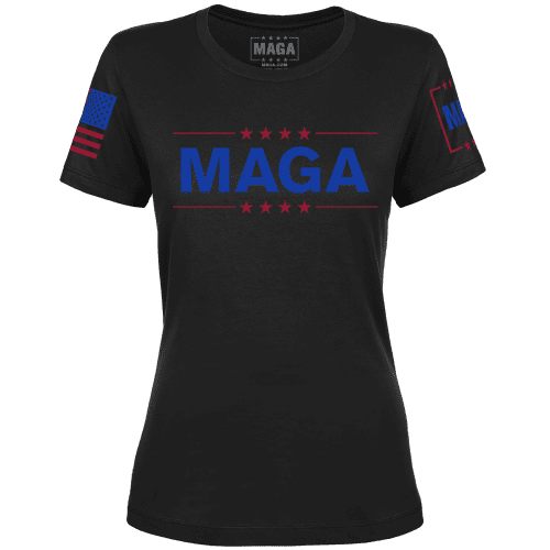 Black / XS MAGA Ladies Tee - Black maga trump