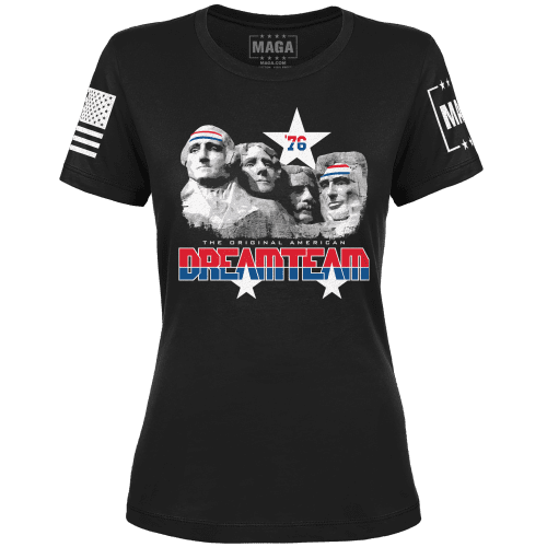 Black / XS Original American Dream Team Ladies Tee maga trump