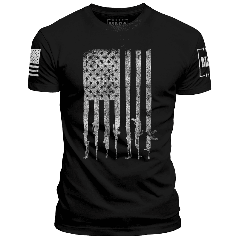 Black / XS Rifle Flag White maga trump