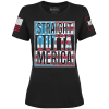 Black / XS Straight Outta Merica Ladies Tee maga trump