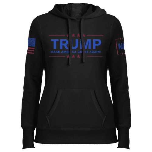 Black / XS Trump MAGA Ladies Hoodie - Black maga trump