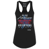 Black / XS We are Americans and Americans Kneel to God and God Alone Ladies Racerback Tank maga trump