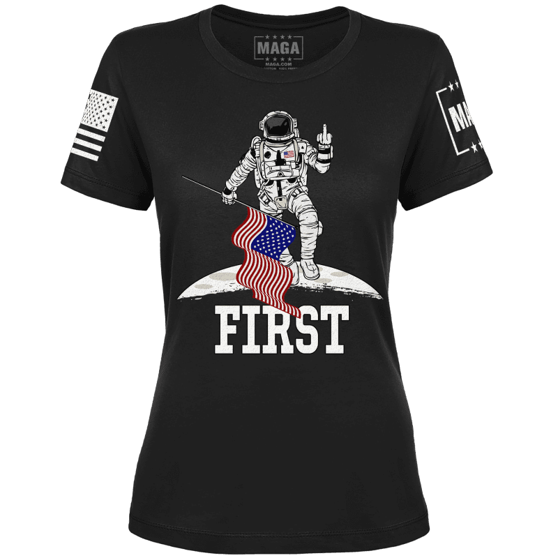 First On The Moon Ladies Tee maga trump