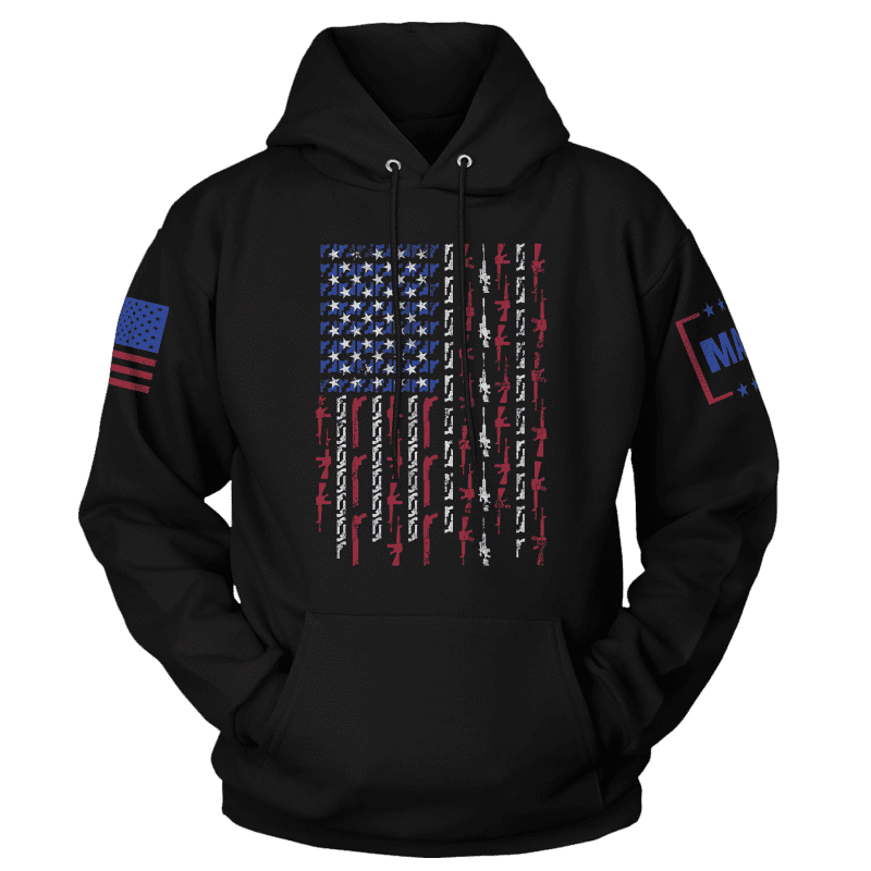 gun flagmens hoodie black