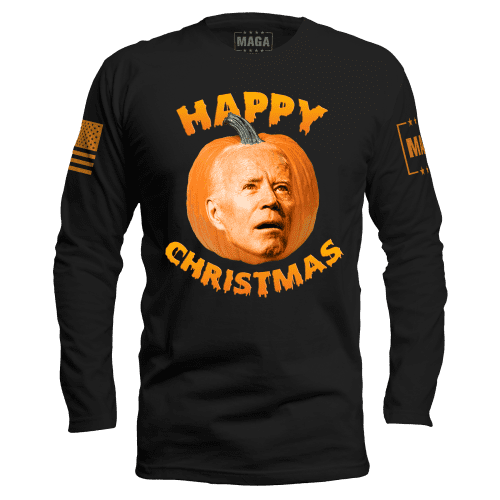 Men's Long Sleeve / Black / S Happy Christmas maga trump