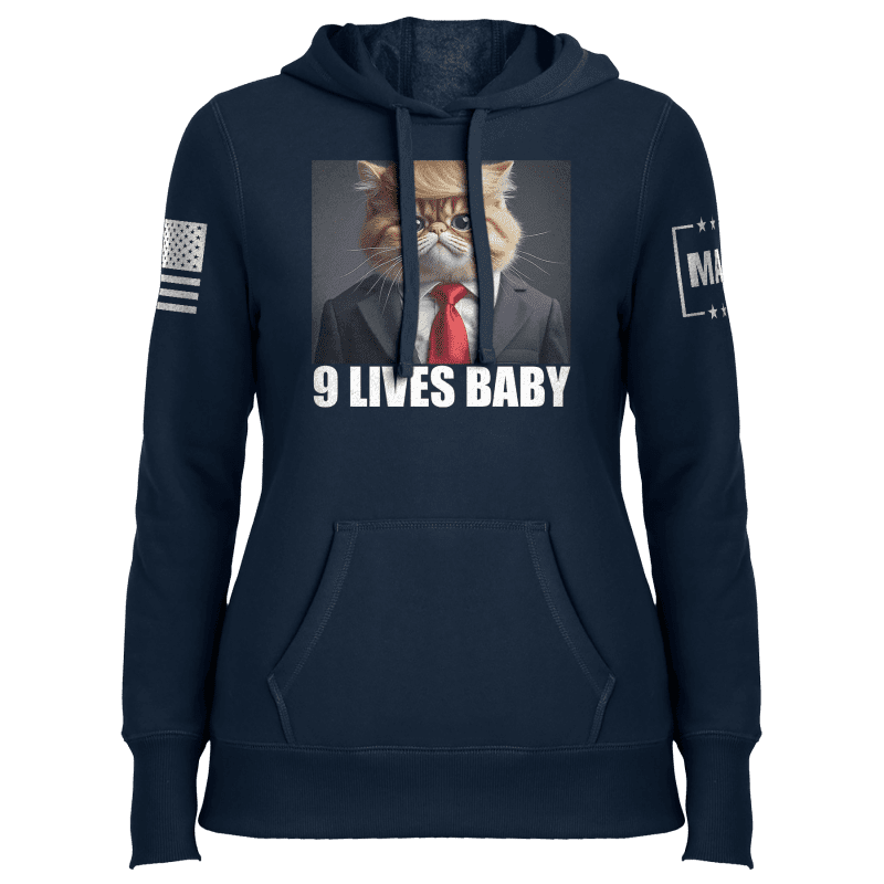 Navy / XS 9 Lives Baby Ladies Hoodie maga trump