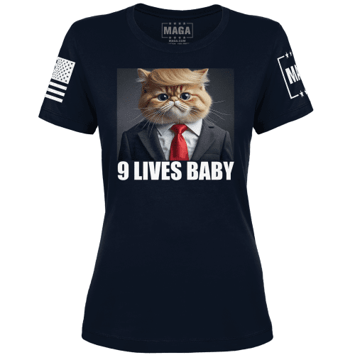 Navy / XS 9 Lives Baby Ladies Tee maga trump