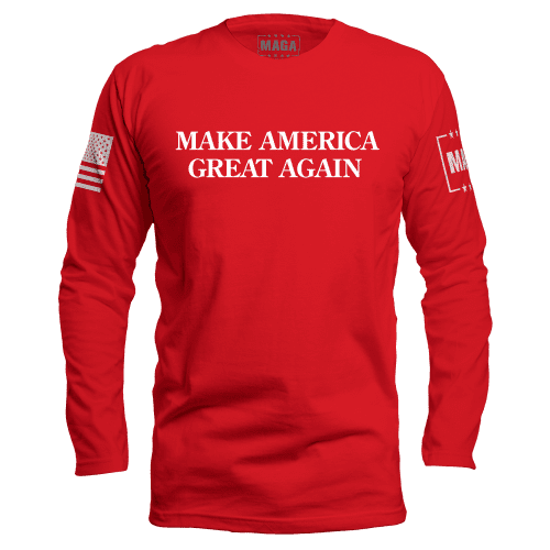 Red / S "MAGA Hat" Long Sleeve maga trump