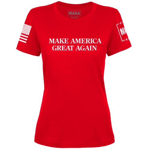 Red / XS "MAGA Hat" Ladies T-Shirt (Red) maga trump